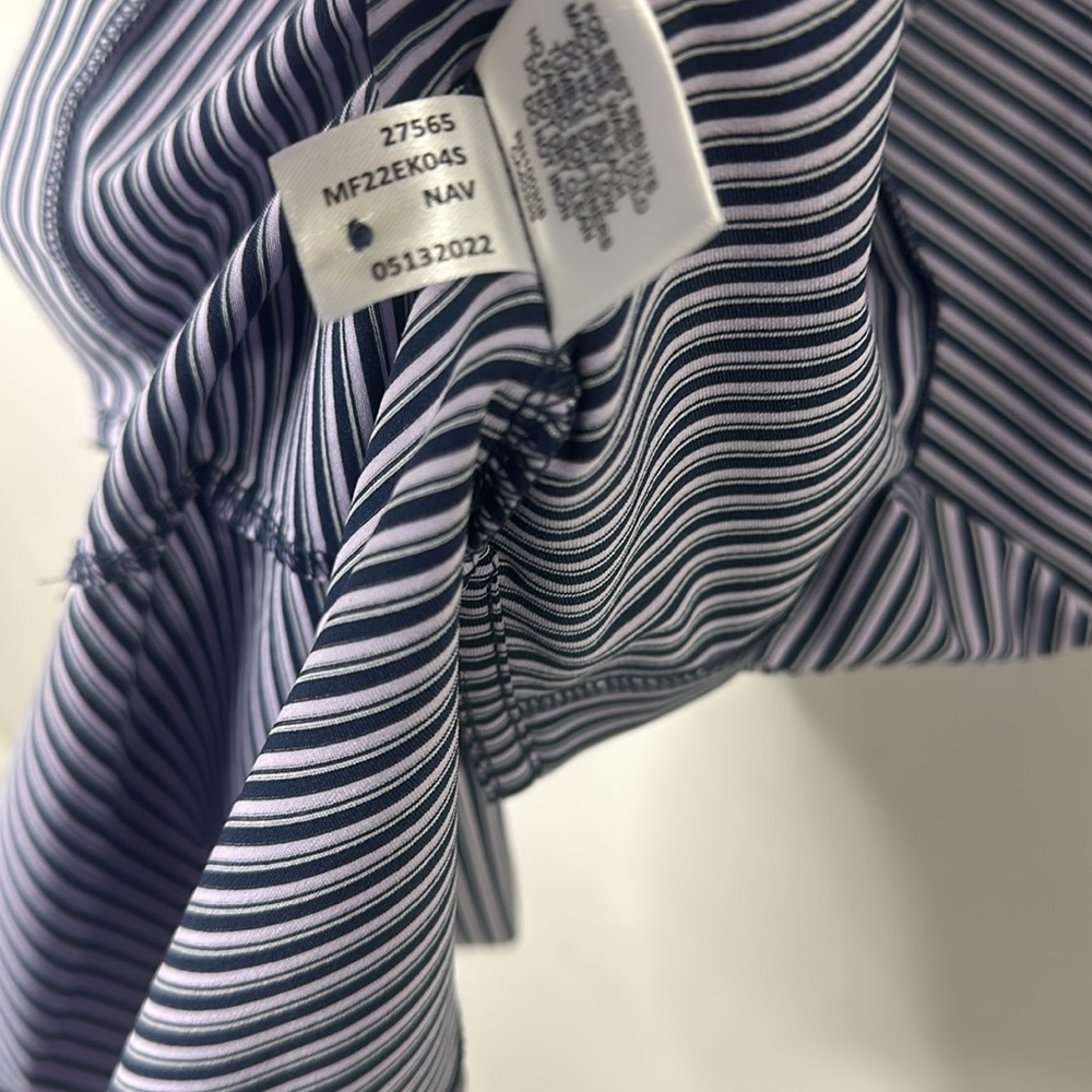 Peter Millar Mens Small H.C.C. Blue and White Striped Polo - Picture 5 of 6